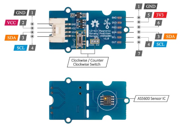 Seeed Studio Grove AS5600 Magnetic Rotary Position Encoder
